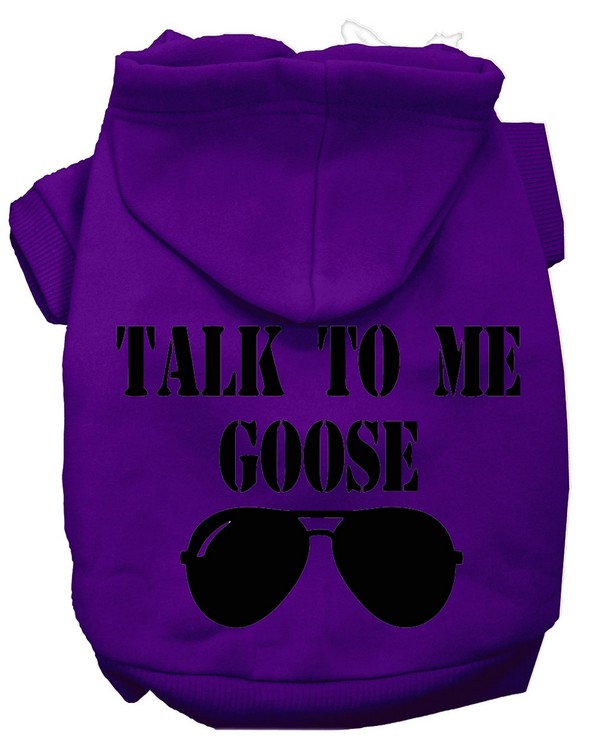 Talk to me Goose Screen Print Dog Hoodie Purple XL